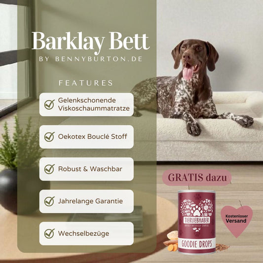 Hundebett Barklay Größe L mit Bouclébezug