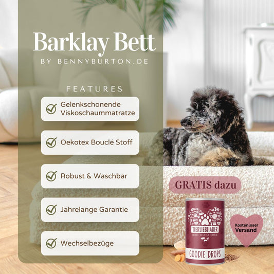 Hundebett Barklay Größe XS mit Bouclébezug