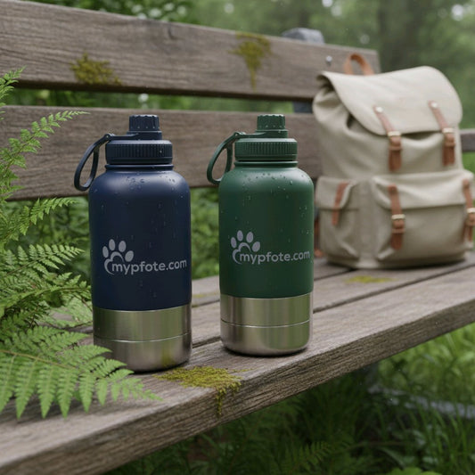 3-in-1 Hunde Trinkflasche "Peluna" – Wasser & Futter für unterwegs aus Edelstahl