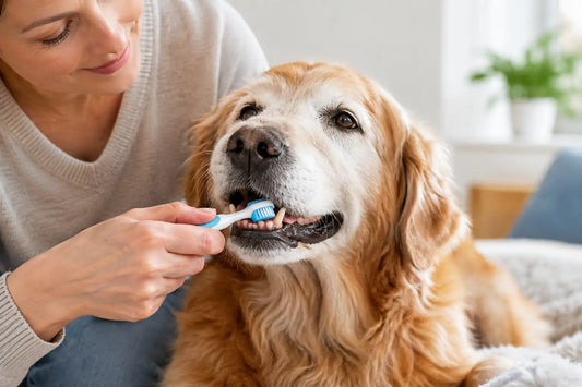 Zahnpflege beim Seniorhund sanft gestalten