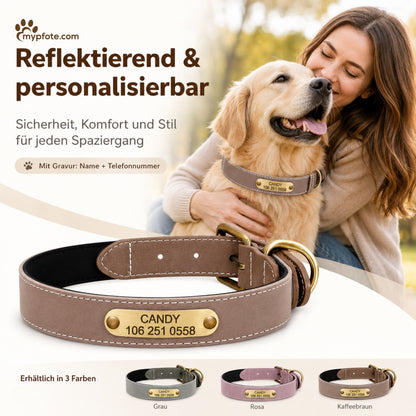 Wunderschönes Reflektions Hundehalsband mit Namen graviert