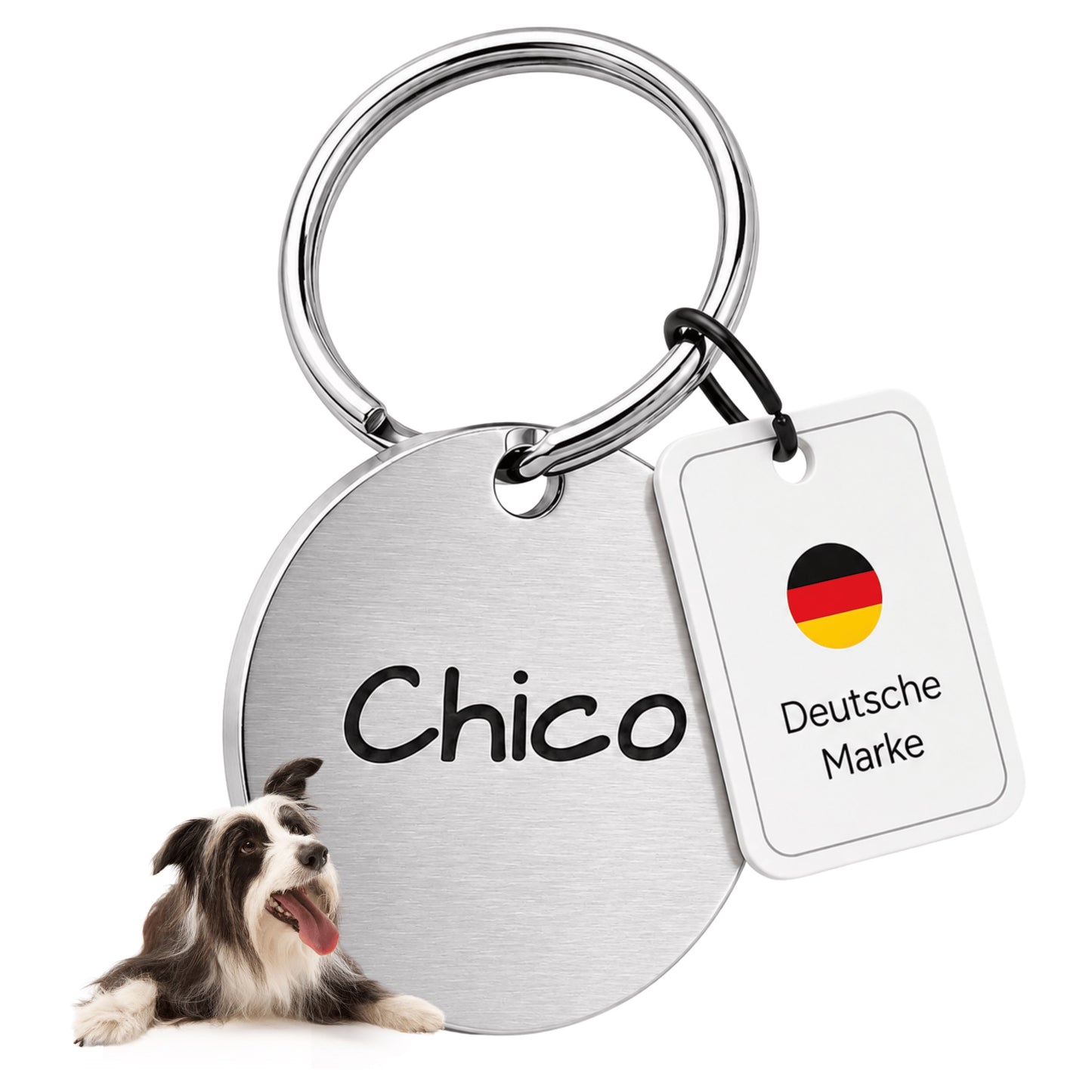 Hundemarke mit Gravur, Name und Telefon personalisiert, rund, 25mm oder 30mm in verschiedenen Farben