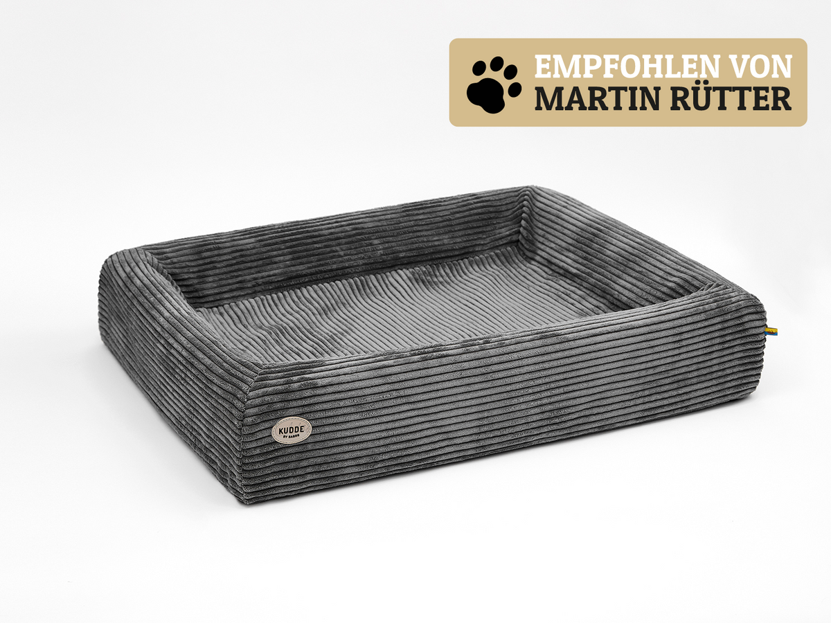 Hundebett KUDDE Cord - grau / S (60 x 70 cm) / Standard