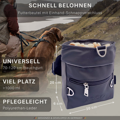 ASCO Leckerlitasche für Hunde mit Einhand-Schnappverschluss