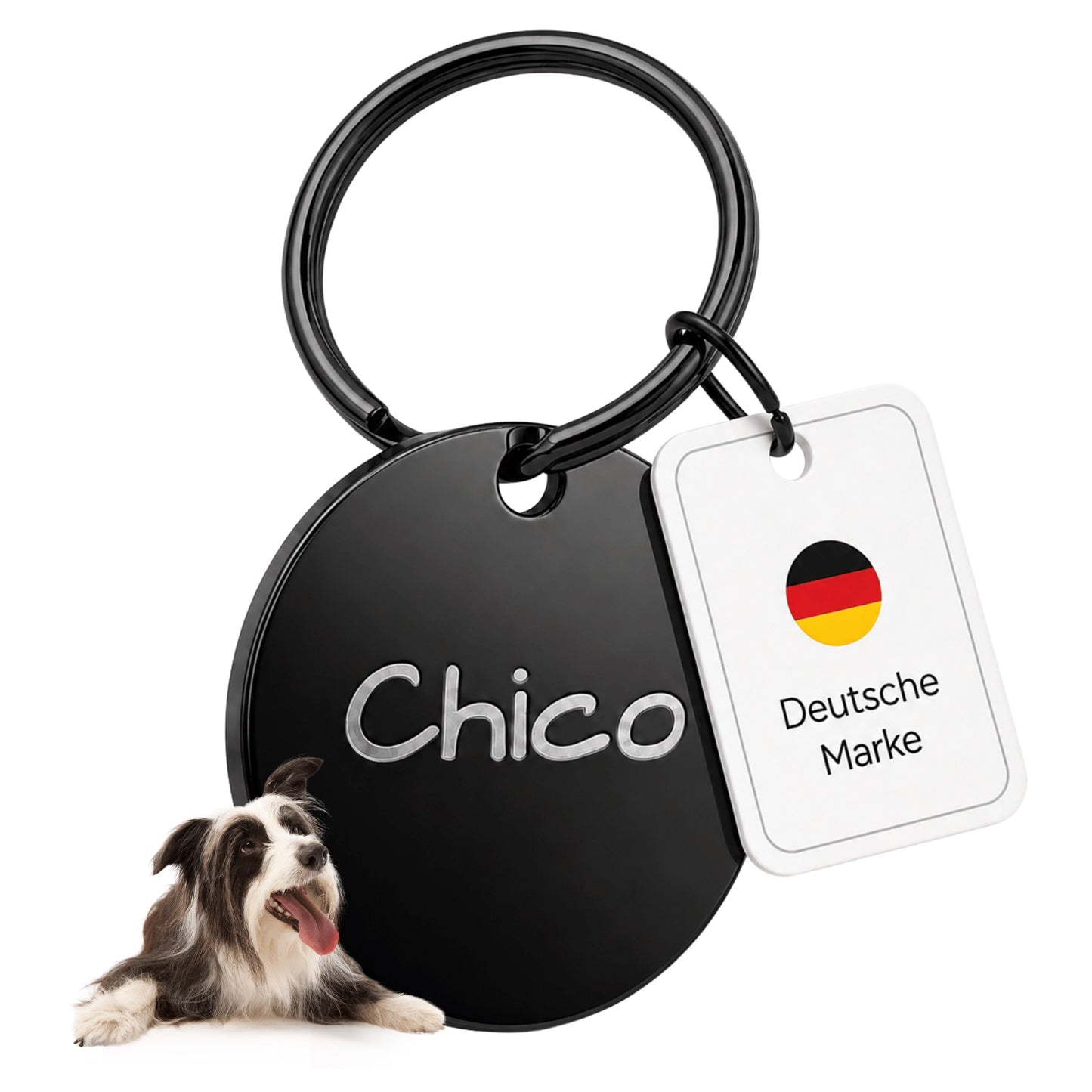 Hundemarke mit Gravur, Name und Telefon personalisiert, rund, 25mm oder 30mm in verschiedenen Farben