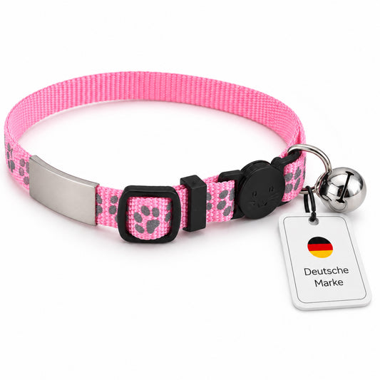 Katzenhalsband mit Name und Telefonnummer graviert