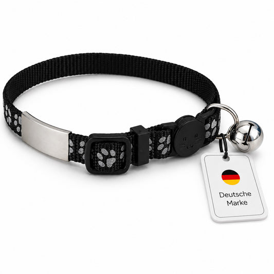 Katzenhalsband mit Name und Telefonnummer graviert
