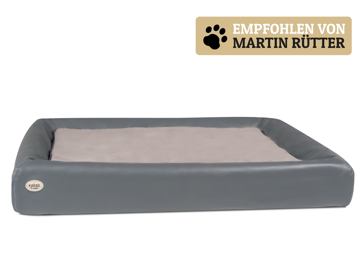 Hundebett KUDDE Kunstleder - stone / S (60 x 70 cm) / Standard