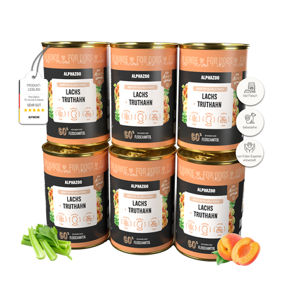 Lachs + Truthahn Nassfutter für Adult Hunde