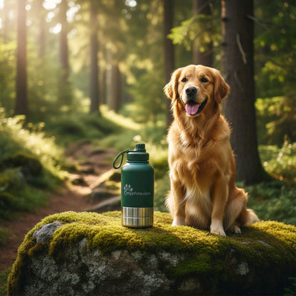 3-in-1 Hunde Trinkflasche "Peluna" – Wasser & Futter für unterwegs aus Edelstahl
