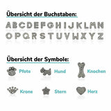 Edles Hundehalsband aus Leder personalisiert mit Glitzersteinen + Symbol