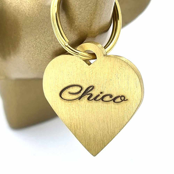 Heart dog tag engraved individually and free of charge