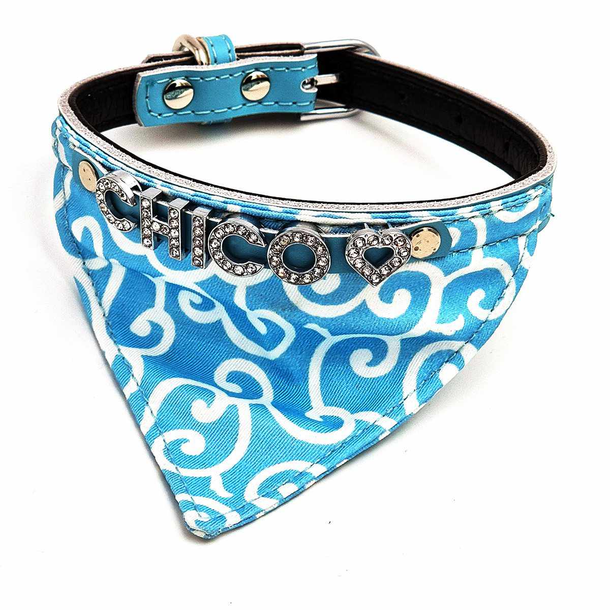 Bandana dog collar and dog scarf with name mypfote