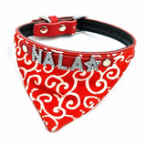 Süßes Bandana Hundehalsband Leder personalisiert mit Glitzersteinen + Symbol